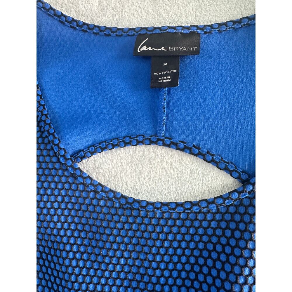 Lane Bryant Cobalt Blue & Black Fit and Flare Skater Dress – Size 26 Plus - Picture 7 of 9